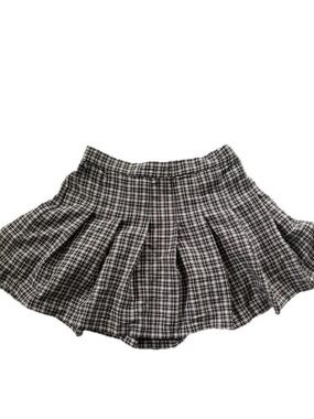 Ardene Black and White Plaid Skater Skirt